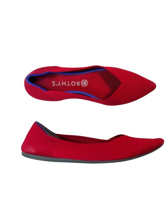 Rothys The Point Flats Ballet Slip On Woven Casual Shoe Red 10 Comfort Slip Ons - Picture 2 of 16